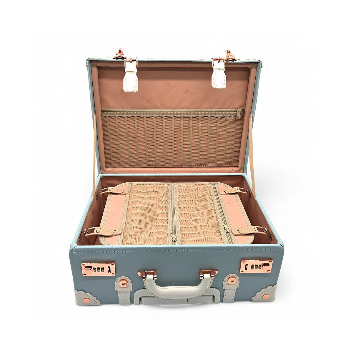 Vintage Rose Traveler Luggage Set - Sky Blue (2-Piece)