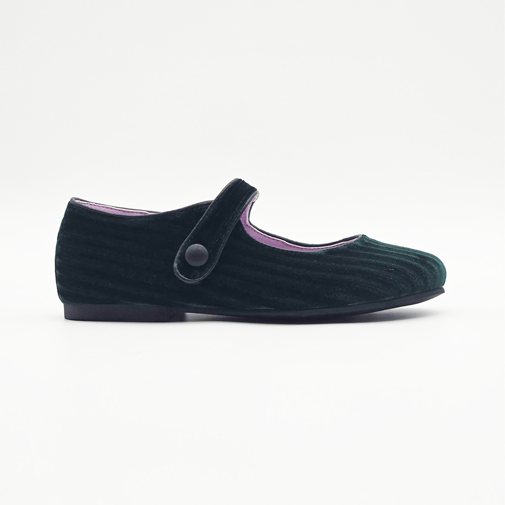 Toddler Emerald Forest Velvet Ballet Flats