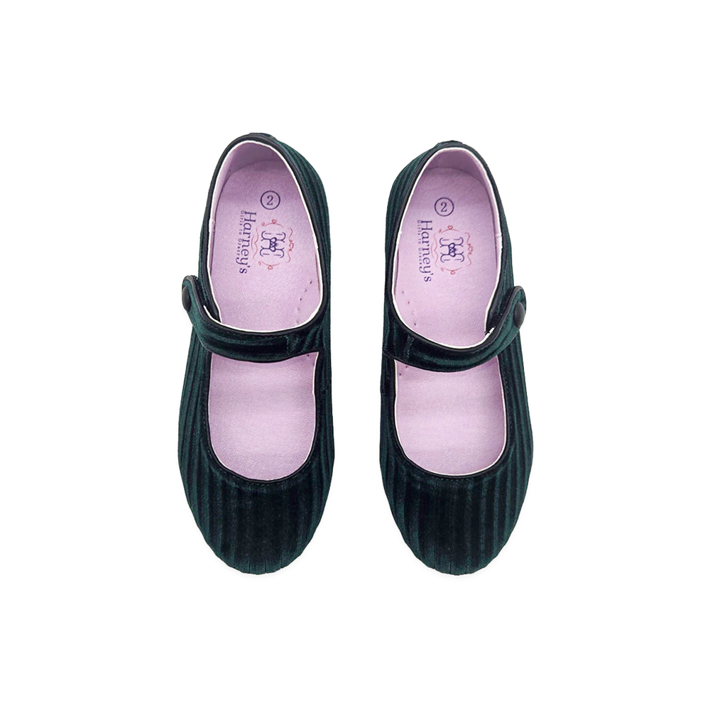 Girls Emerald Forest Velvet Ballet Flats