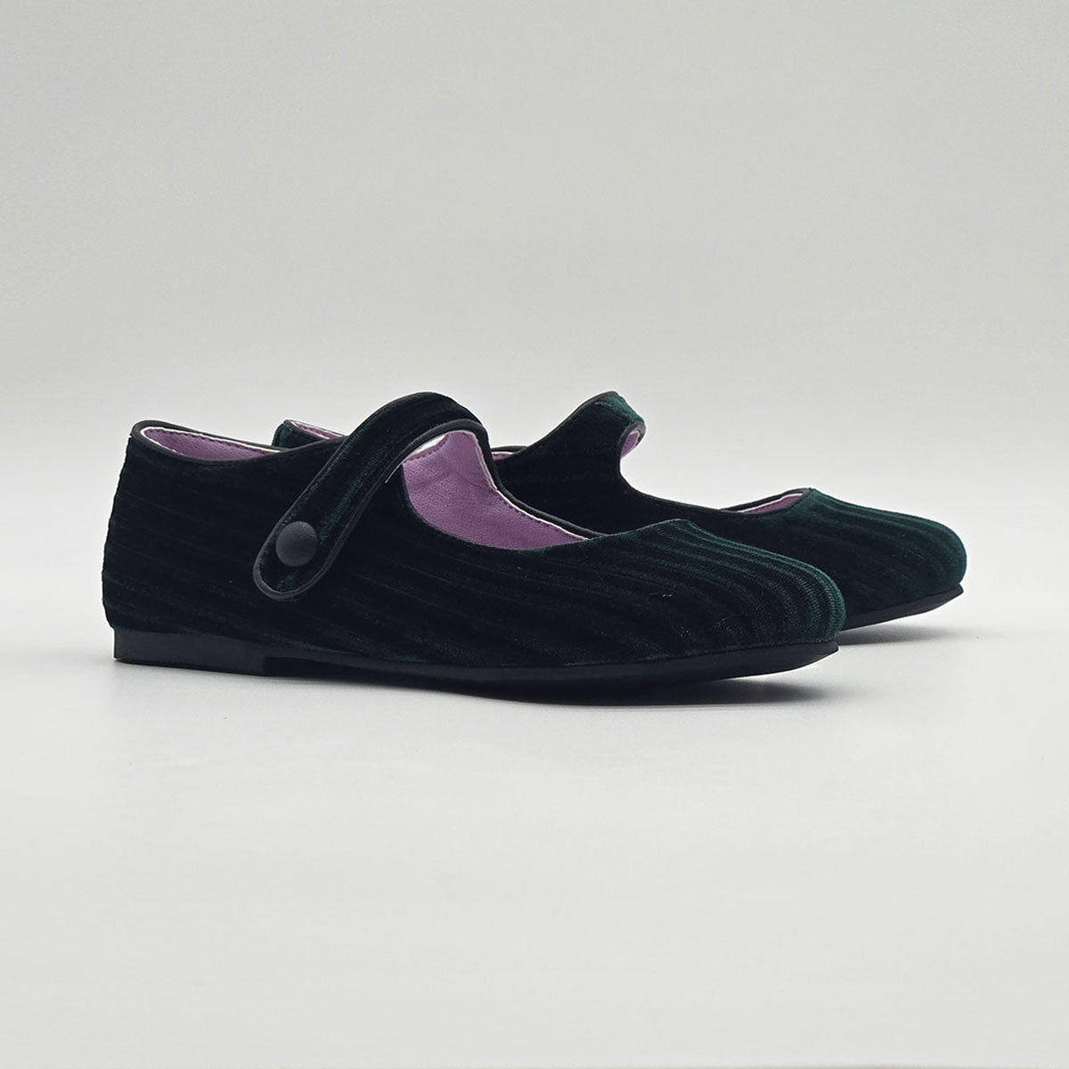 Girls Emerald Forest Velvet Ballet Flats