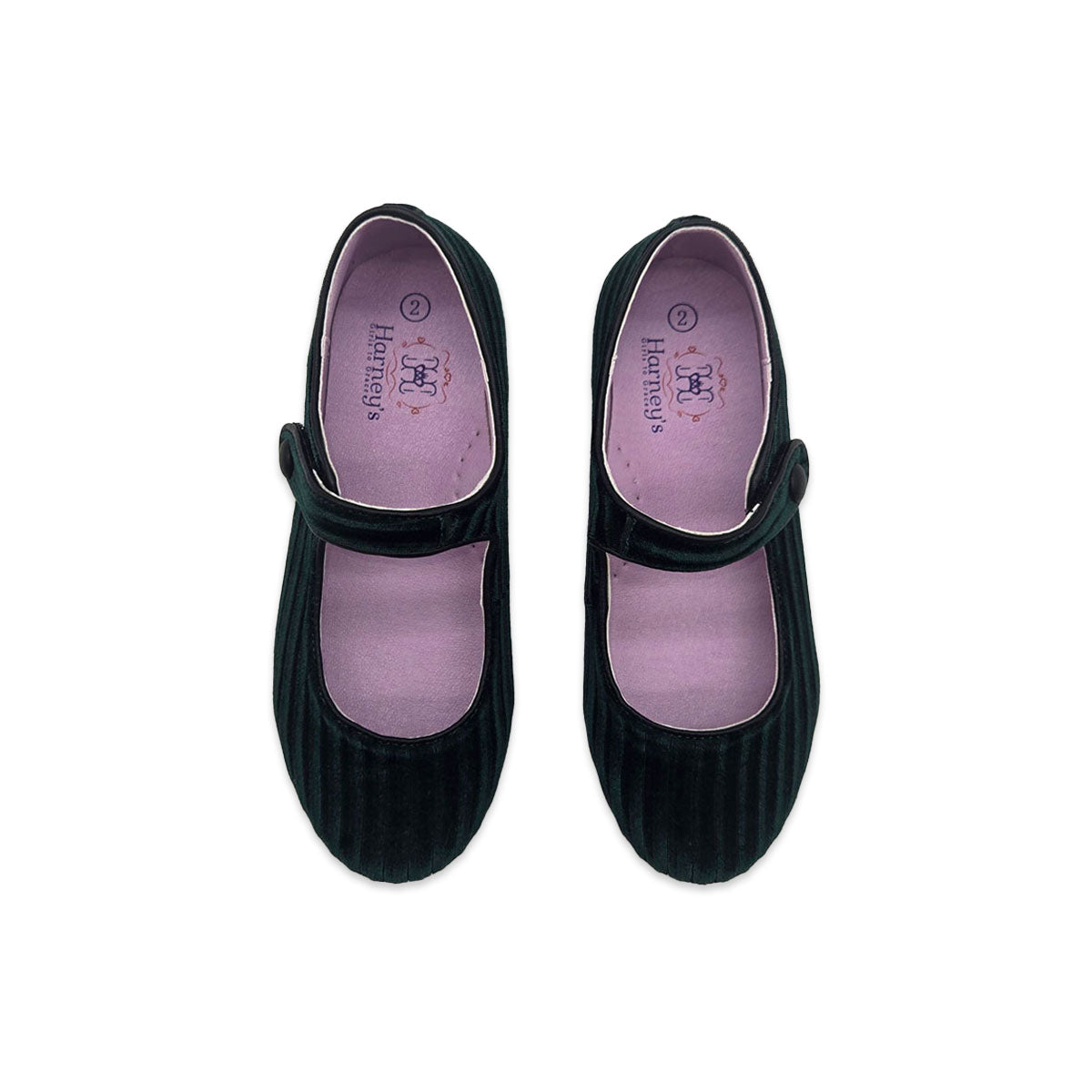 Girls Emerald Forest Velvet Ballet Flats