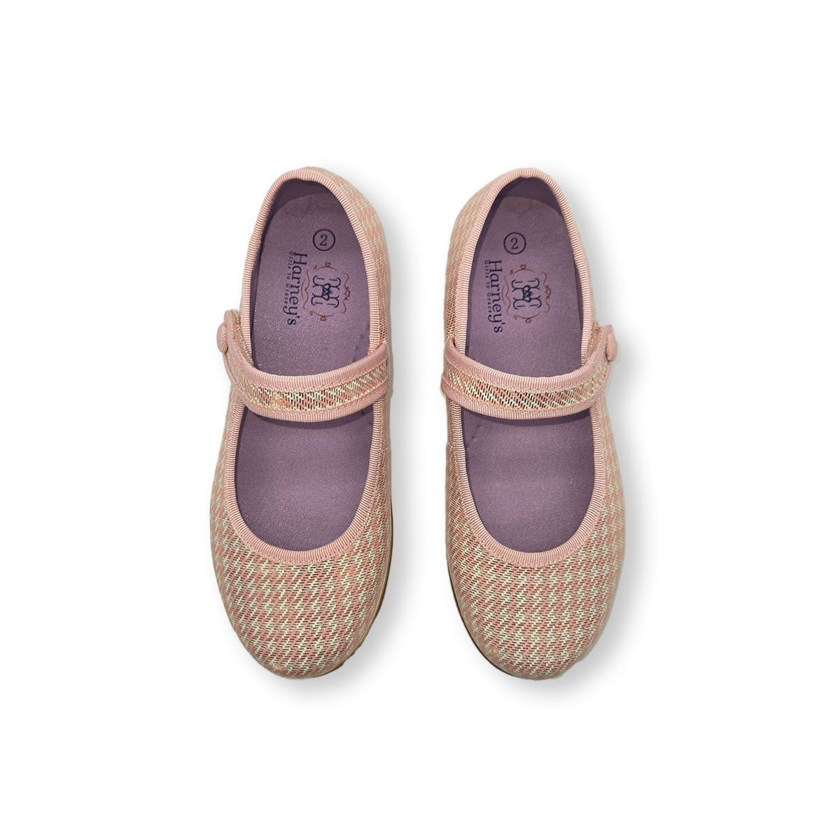 Girls Sweet Rosette Houndstooth Ballet Flats