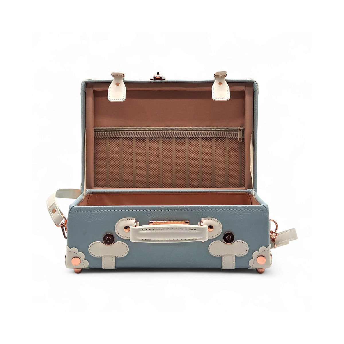 Vintage Rose Traveler Luggage Set - Sky Blue (2-Piece)